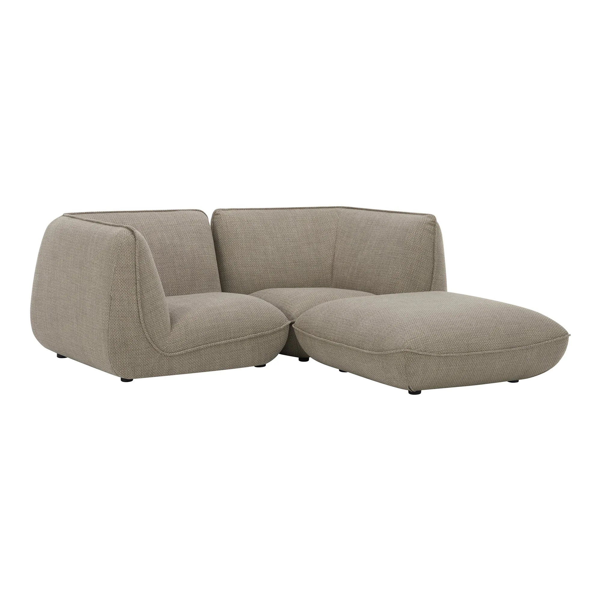 Moe's Home Collection Zeppelin Nook Speckled Pumice Modular Sectional