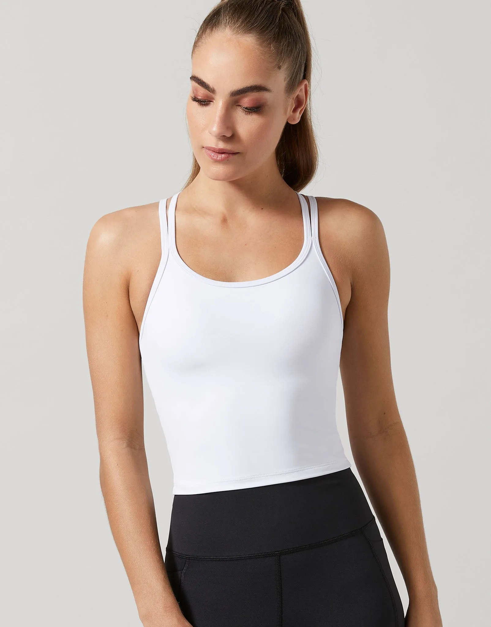 MONICA Shelf Bra Crop Top - White