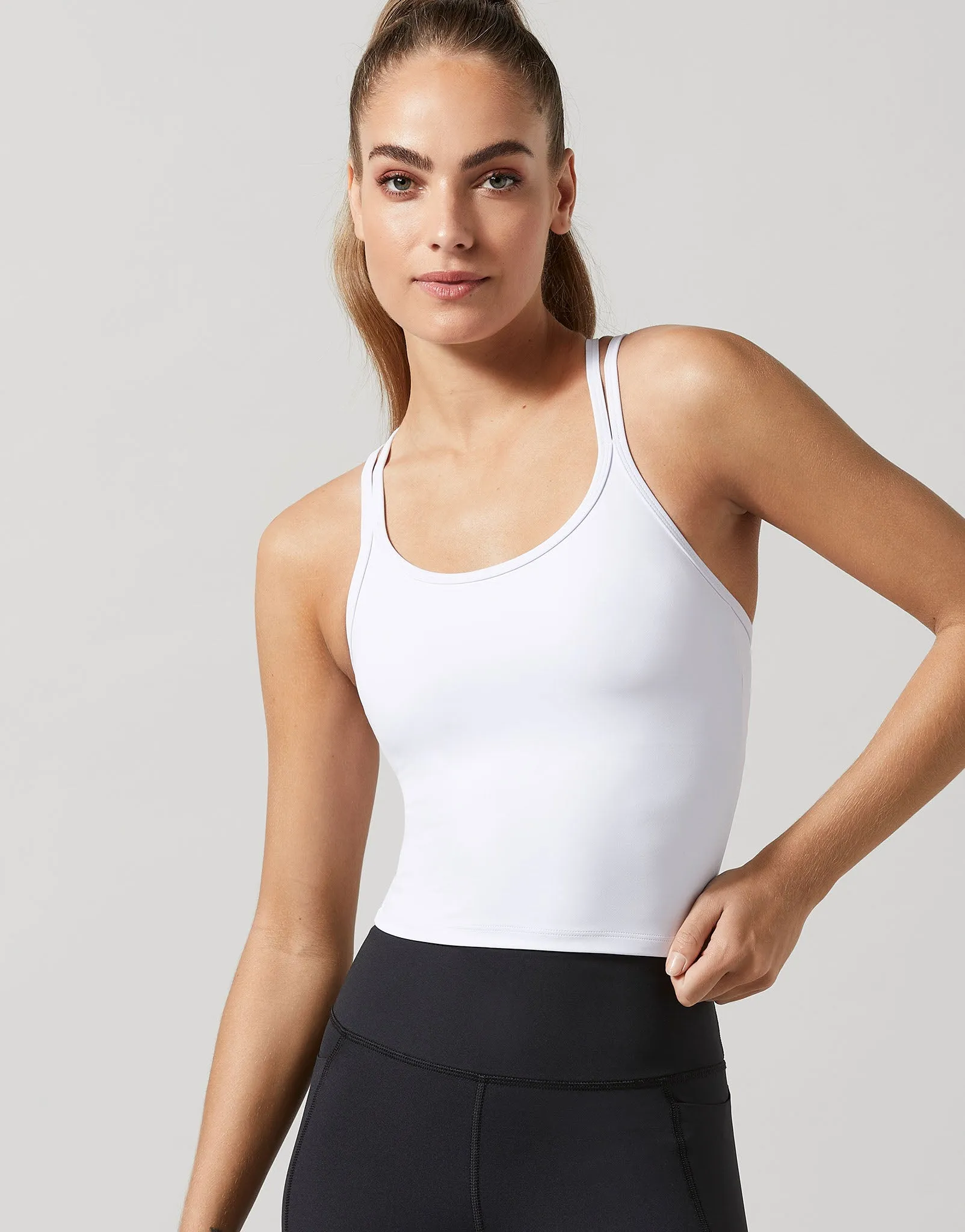 MONICA Shelf Bra Crop Top - White