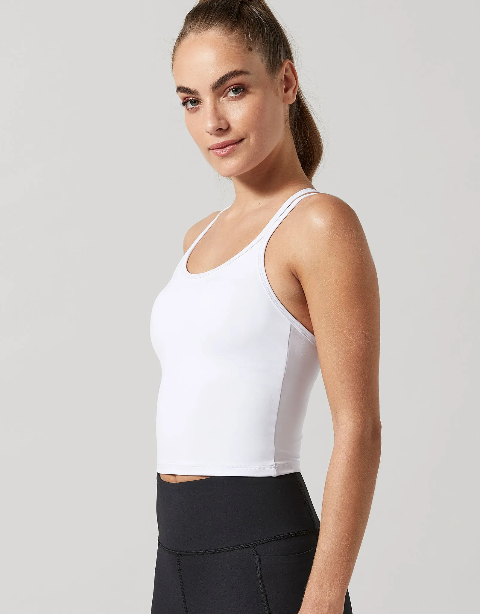 MONICA Shelf Bra Crop Top - White