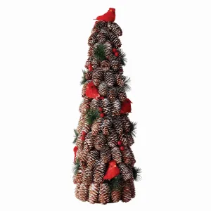 NAPA Home & Garden, CARDINAL PINE CONE TOPIARY 26"H,Z4357FRR