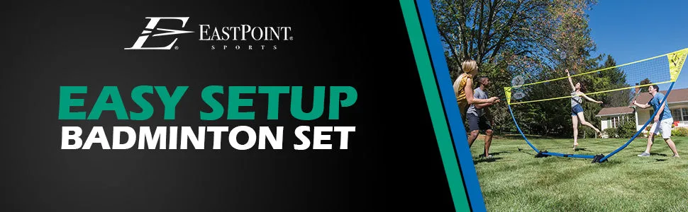 New in sealed box! EastPoint Sports Easy Setup Badminton, height (5 ft. 1 in.) and length (15 ft.)