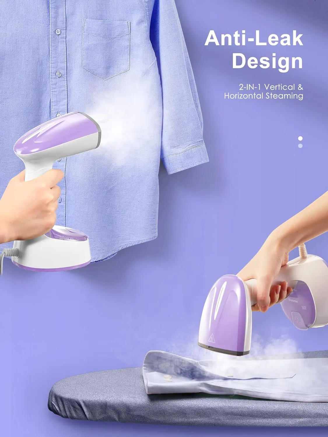 NEW Reemix Steamer for Clothes, Folding Handheld Design Garment Wrinkles Remover, 20g/min Strong Penetrating Steam, 25-Sec Fast Heat-up, for Home, Office and Travel (Purple), Retails $40