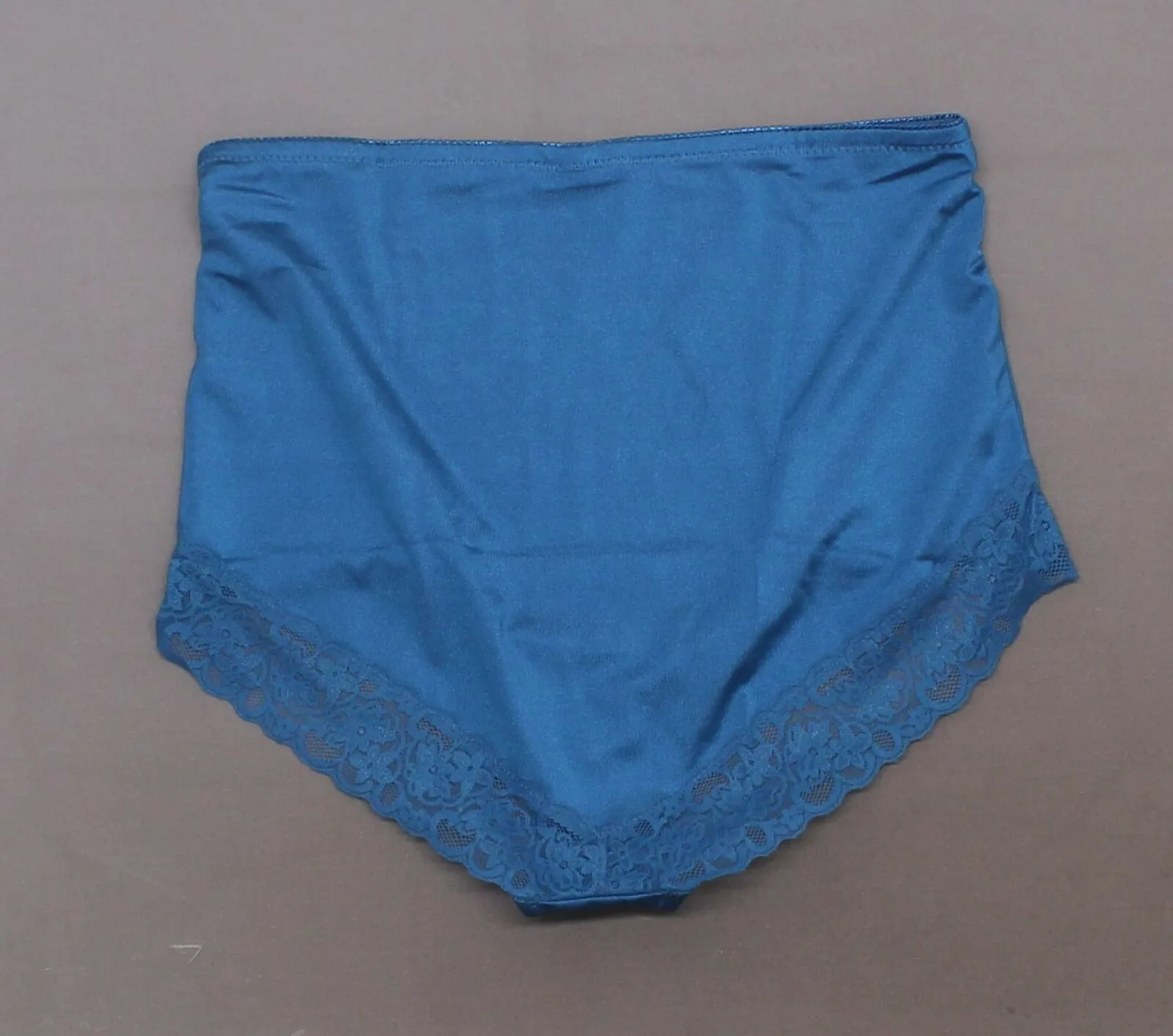 New Rhonda Shear Womens Smooth Pinup Brief With Lace Trim. 650181-1-NEW X-Large