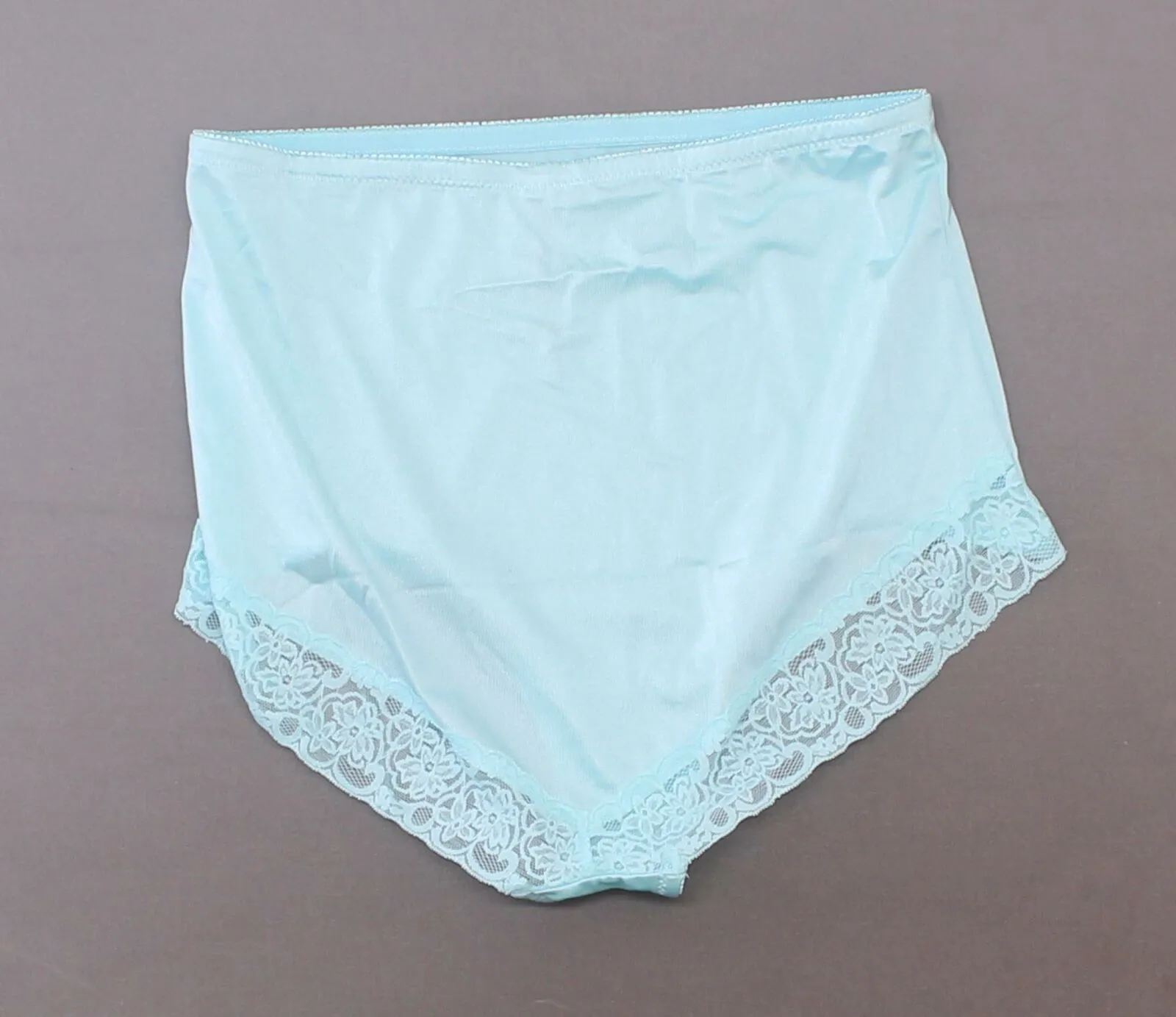 New Rhonda Shear Womens Smooth Pinup Brief With Lace Trim. 650181-1-NEW X-Large
