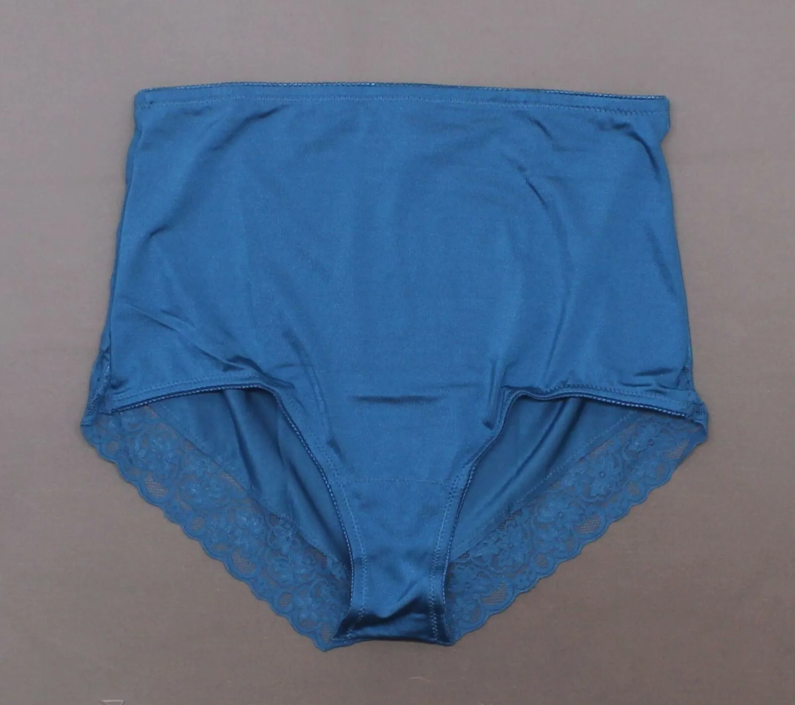New Rhonda Shear Womens Smooth Pinup Brief With Lace Trim. 650181-1-NEW X-Large