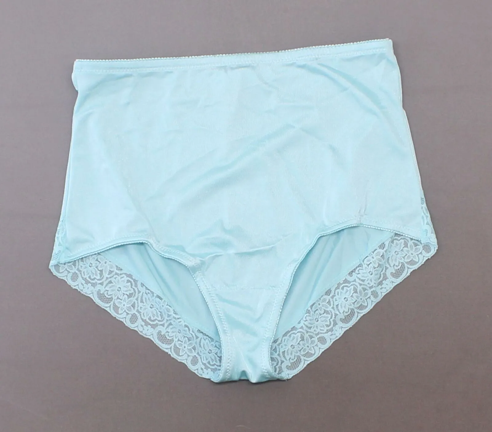 New Rhonda Shear Womens Smooth Pinup Brief With Lace Trim. 650181-1-NEW X-Large