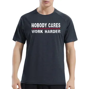NOBODY CARES WORK HARDER GRAPHIC ICE SILK RAGLAN TEE