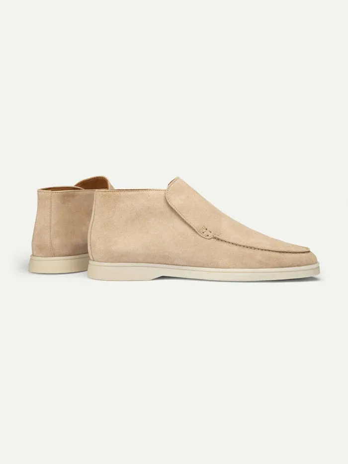 Noel Beige Suede Long Loafer