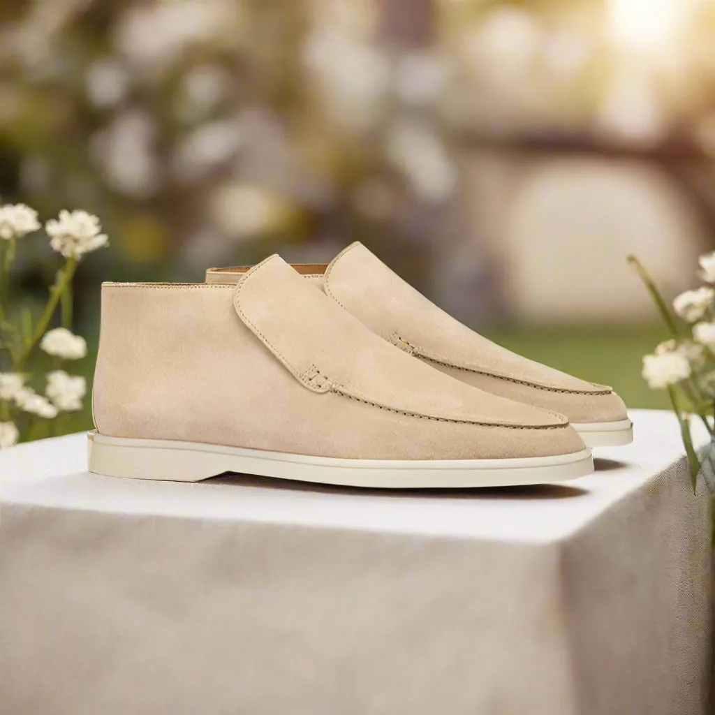 Noel Beige Suede Long Loafer