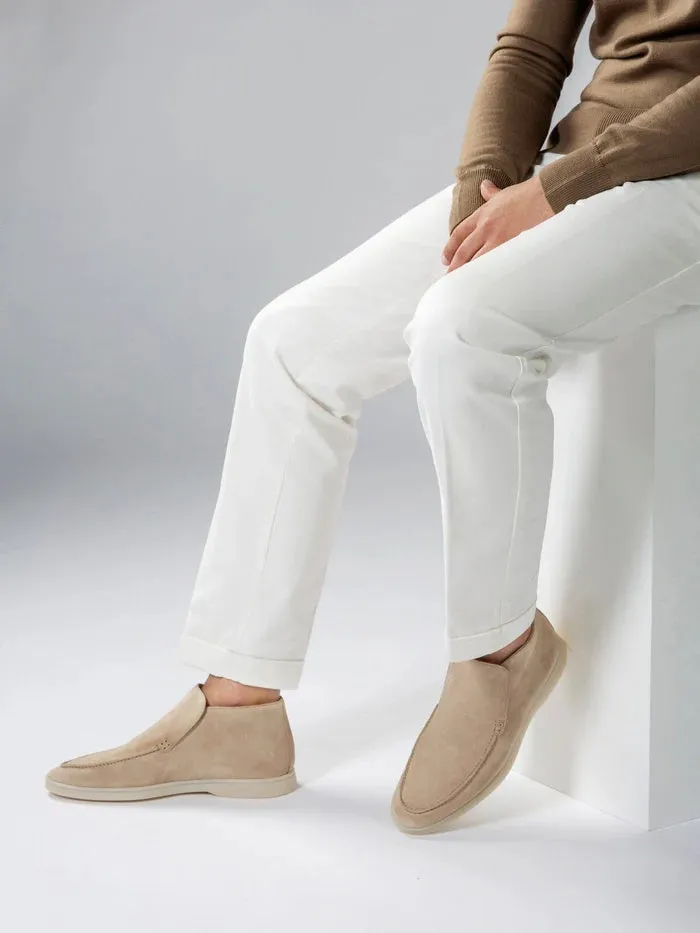 Noel Beige Suede Long Loafer