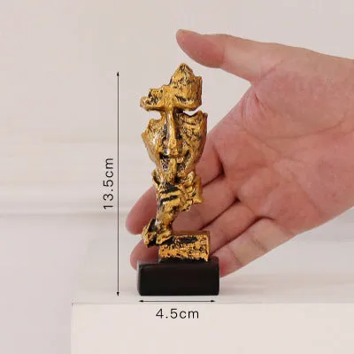 Nordic Silence Is Gold Statue Resin Abstract Sculpture Figurine..