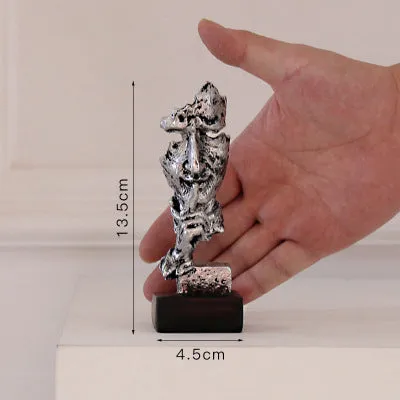 Nordic Silence Is Gold Statue Resin Abstract Sculpture Figurine..