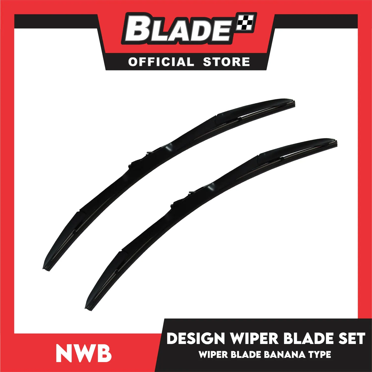 NWB Design Wiper Blade Set, Banana Type NU-024L 24' ' And NU-014L 14' ' Set of 2pcs Car Wiper For Chevrolet, Honda, Mazda, Nissan, Toyota