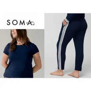 NWT Soma COOL NIGHTS Short Sleeve Tee &amp; Ankle Pant Pajama Set