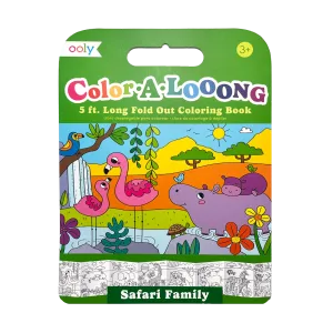 Ooly Color-A-Looong 5' Fold Out Kids Coloring Book - Safari Family