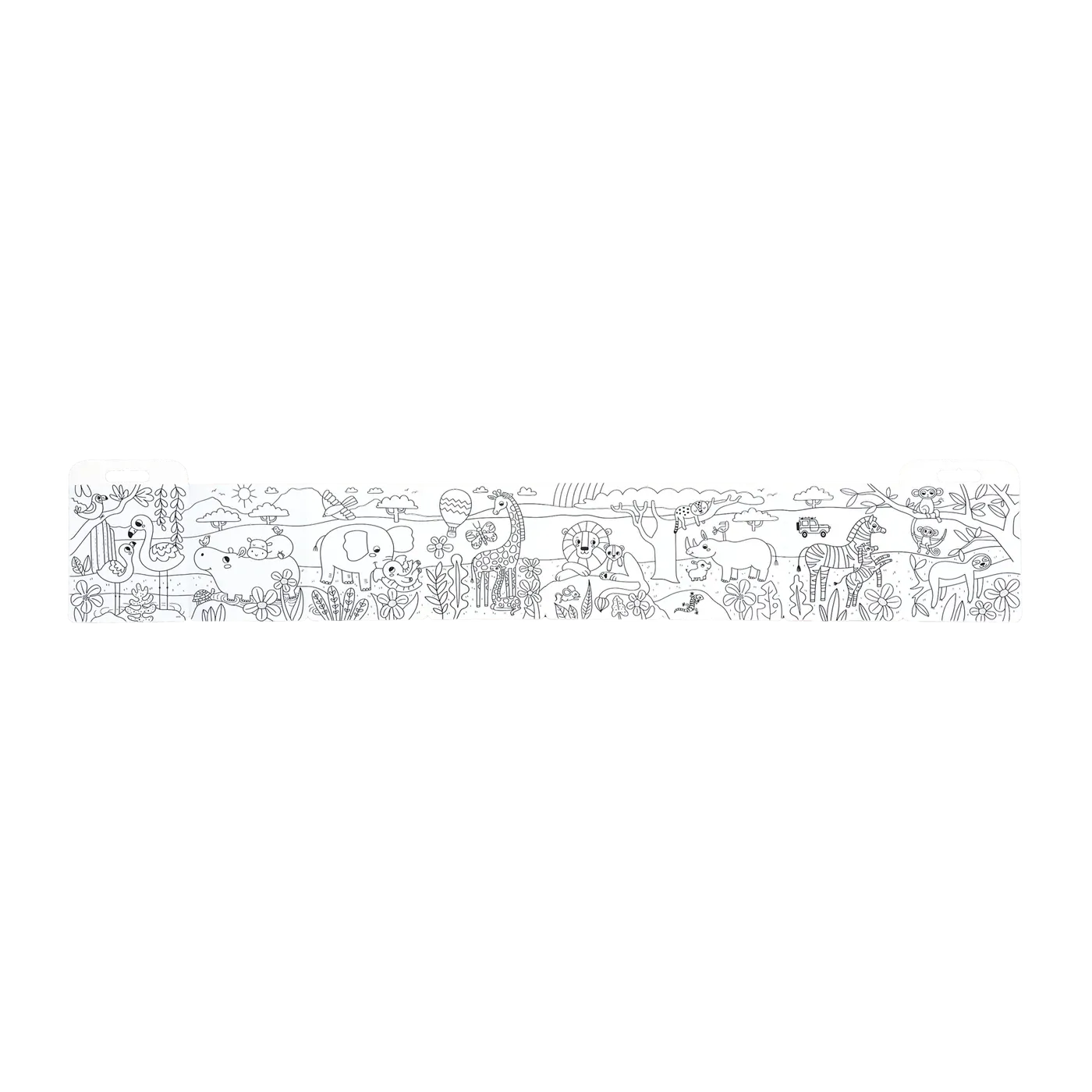 Ooly Color-A-Looong 5' Fold Out Kids Coloring Book - Safari Family