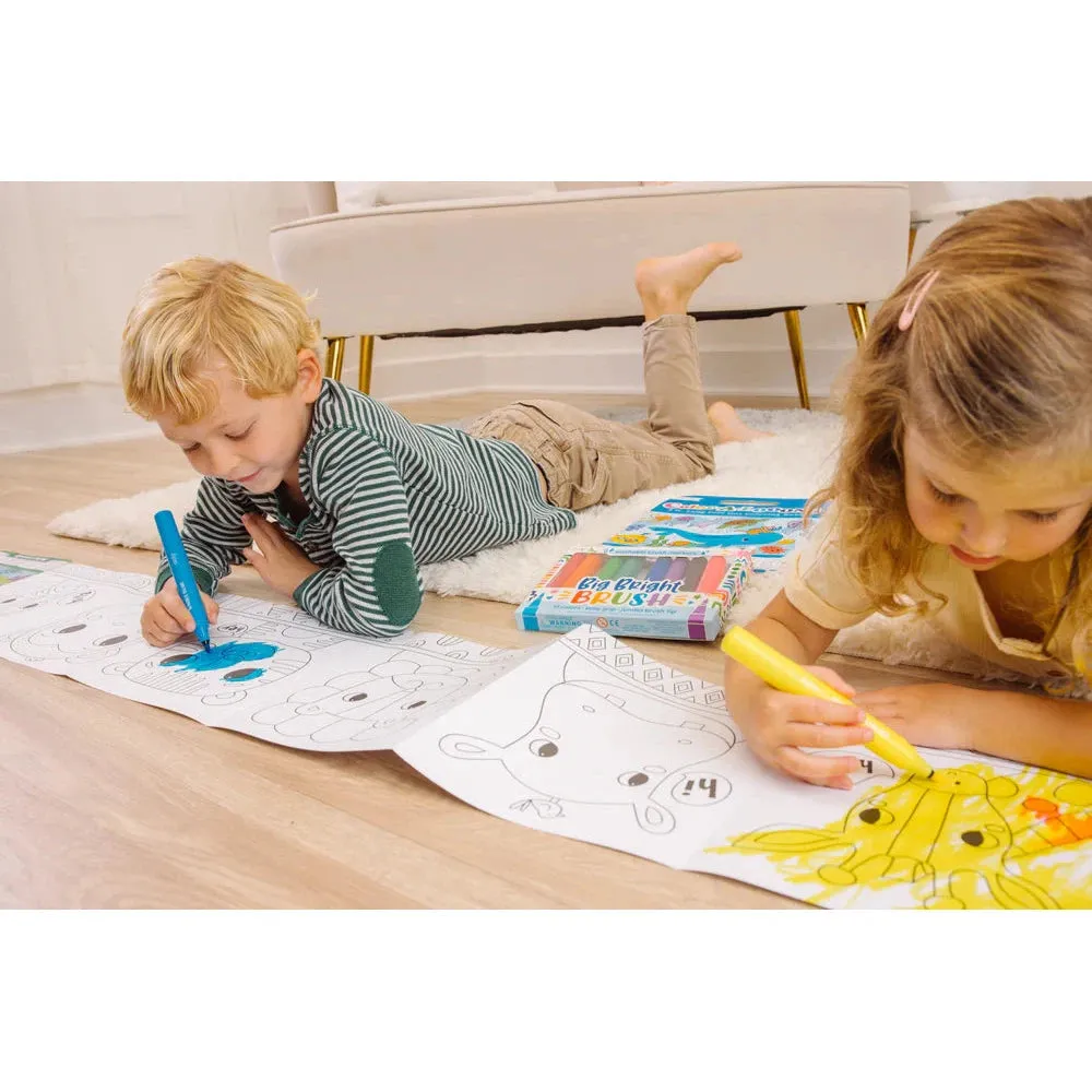Ooly Color-A-Looong 5' Fold Out Kids Coloring Book - Safari Family