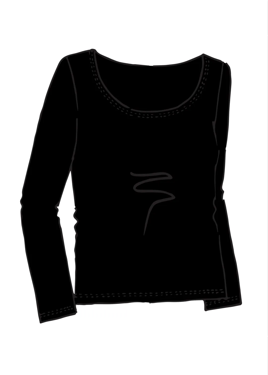 PAULA RYAN Slim Fit Scoop Neck Top - Merino