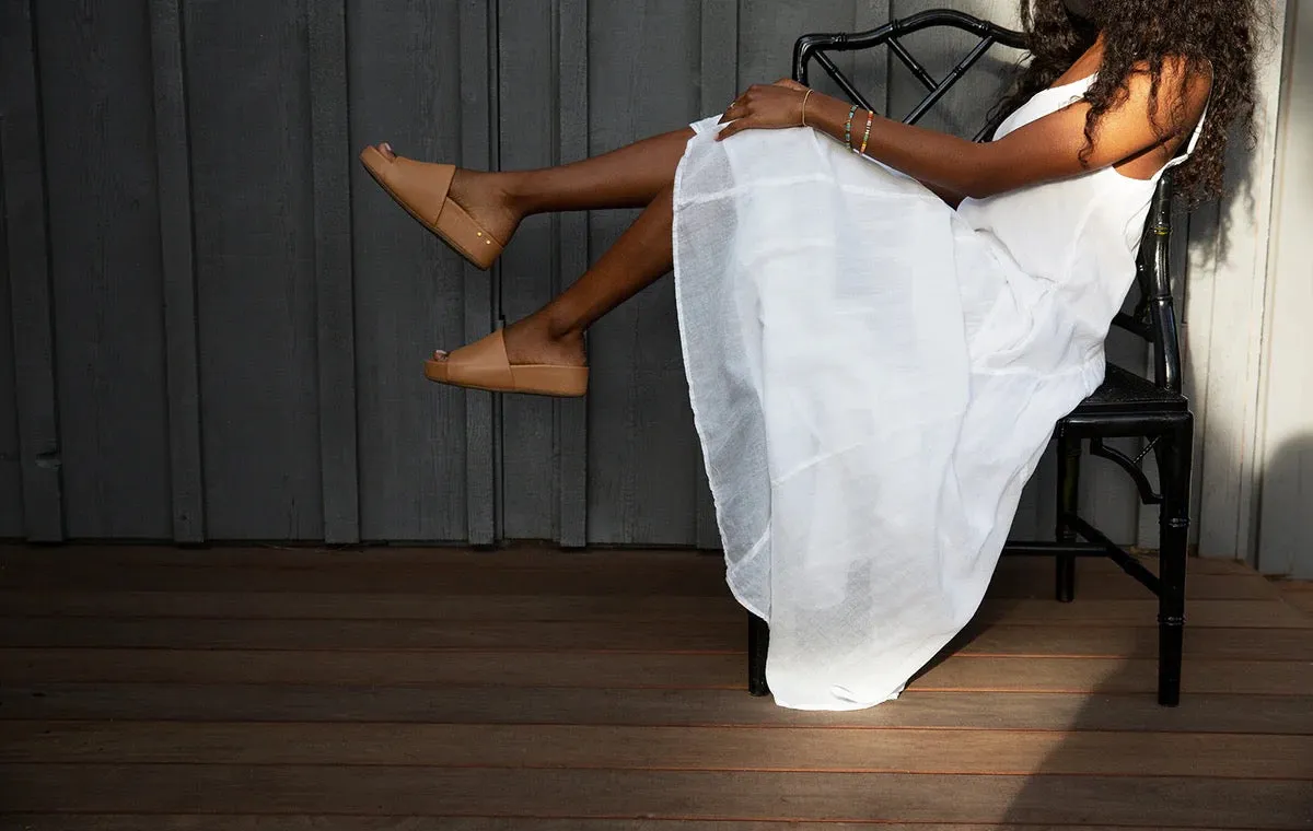 Pelican Leather Platform Sandal in Honey
