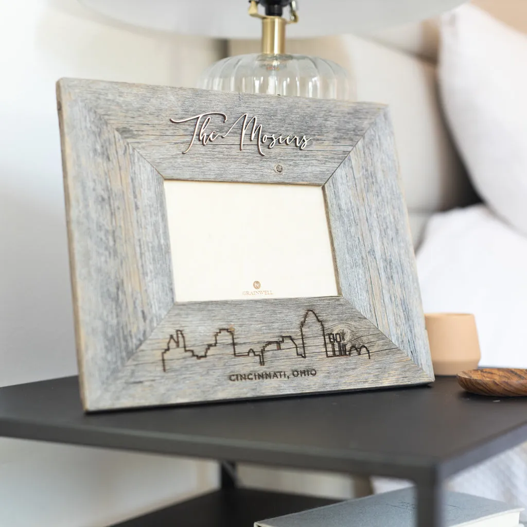 Personalized City Skyline Wood Frame