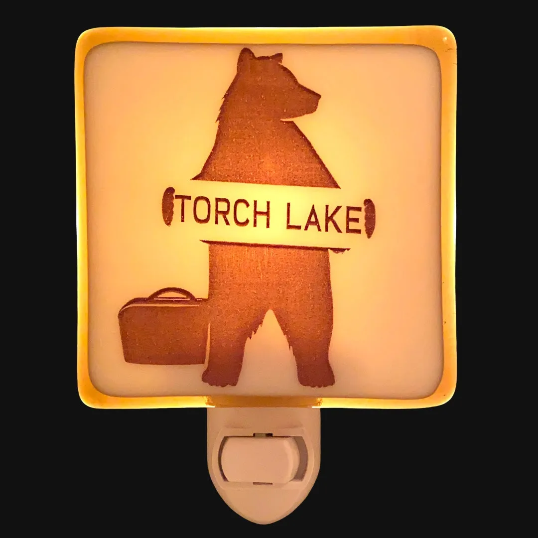 PERSONALIZED Hitchhiker Bear with Your City or State Night Light