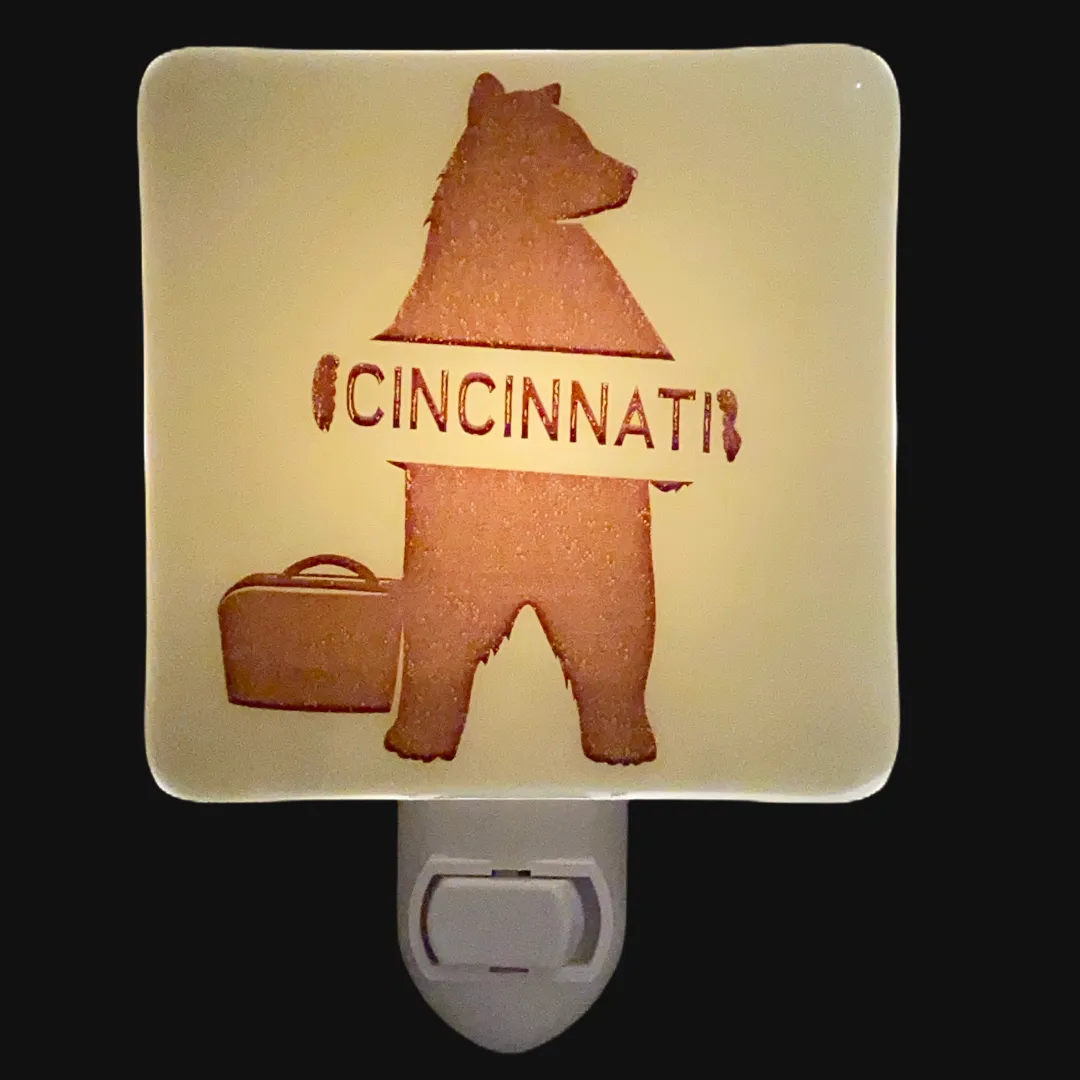 PERSONALIZED Hitchhiker Bear with Your City or State Night Light