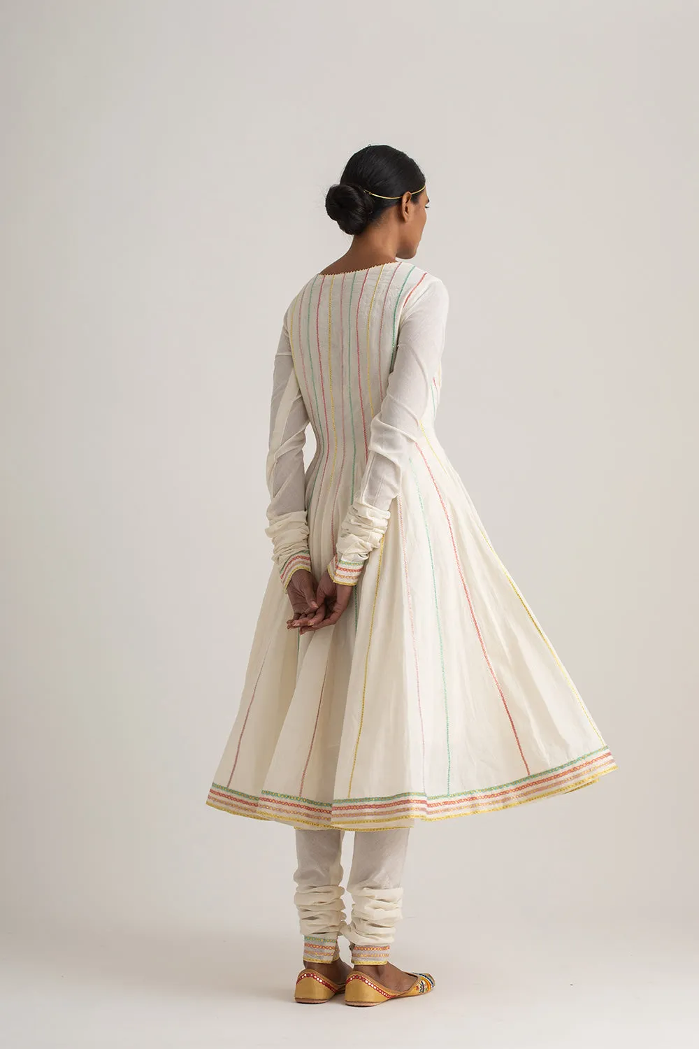 Phulkari Slim Stripes Anarkali Set