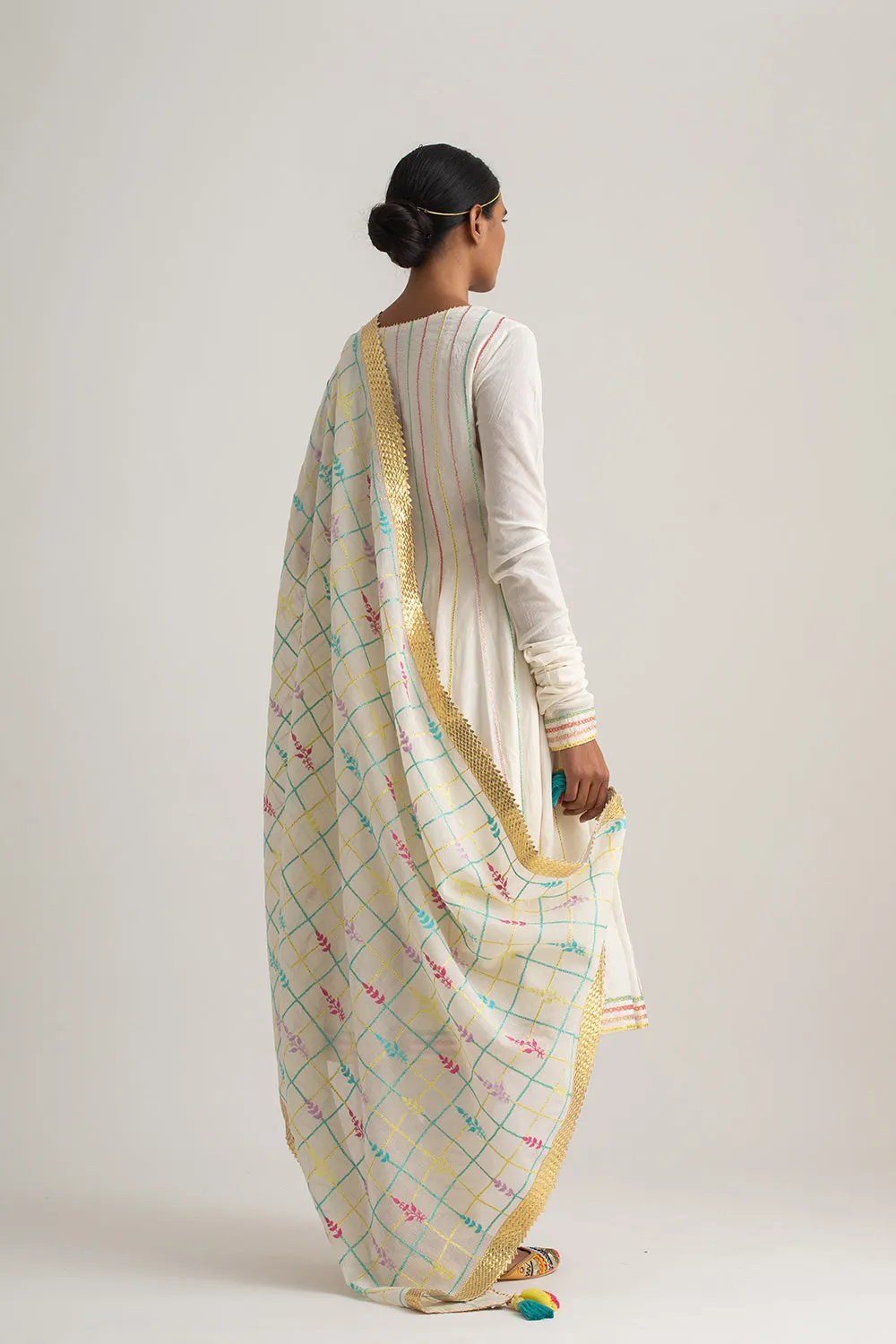 Phulkari Slim Stripes Anarkali Set