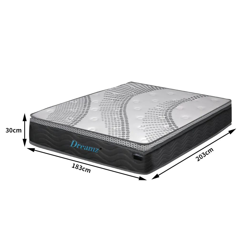 Pocket Spring Mattress Cool Gel Memory Foam  Euro Top Medium Soft 30CM - KING