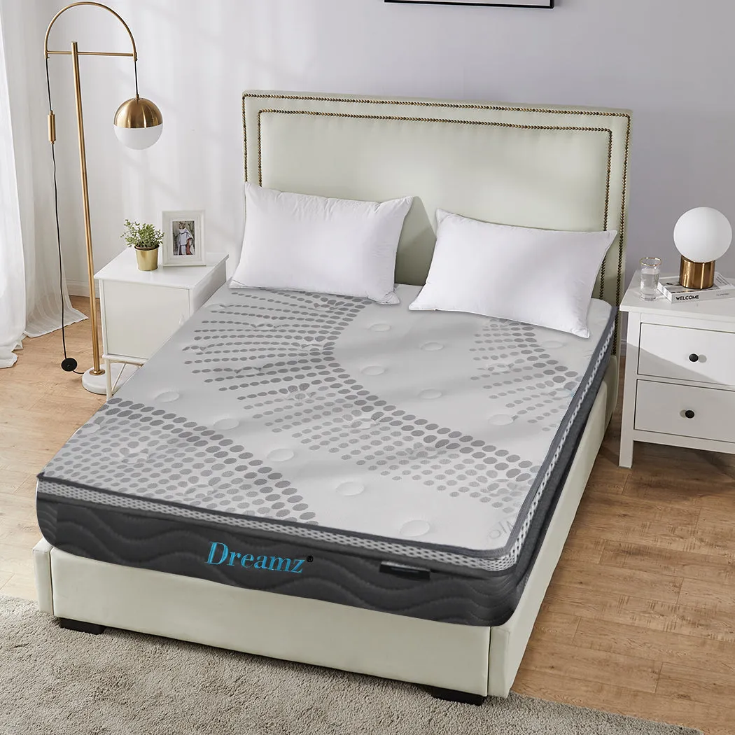 Pocket Spring Mattress Cool Gel Memory Foam  Euro Top Medium Soft 30CM - QUEEN