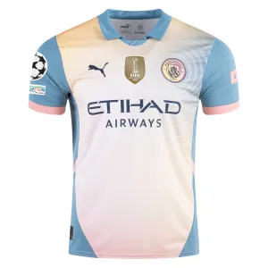 Puma Manchester City Fourth Jersey w/ Champions League   Club World Cup Patch 24/25 (Packaging Rosebay/Bold Blue)