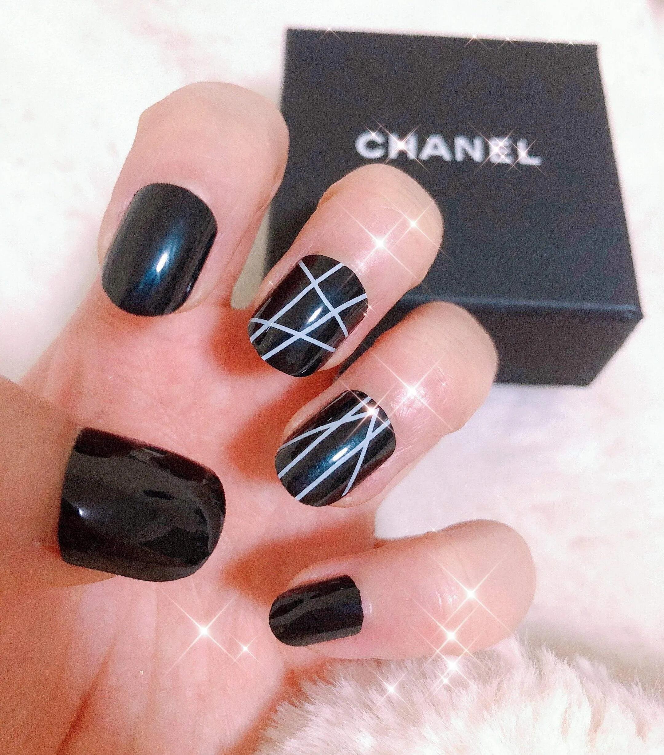 Punk Black (short nails）