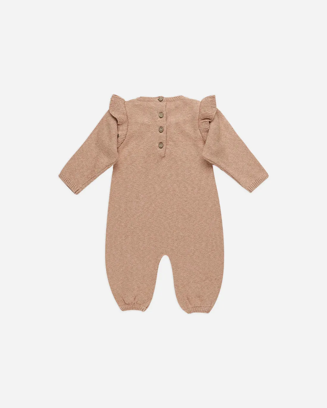 QUINCY MAE Long Sleeve Mira Knit Romper || Heathered Rose