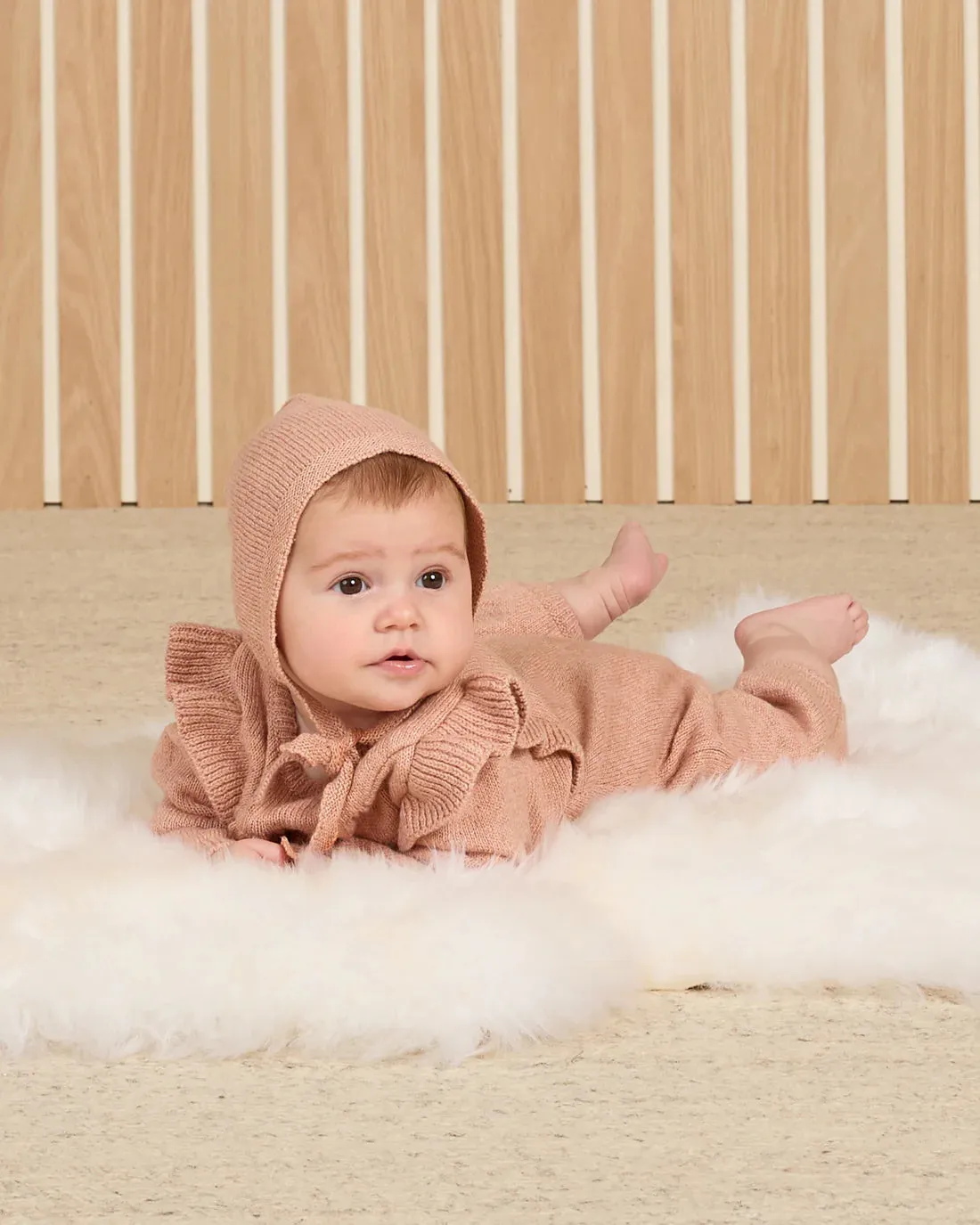 QUINCY MAE Long Sleeve Mira Knit Romper || Heathered Rose