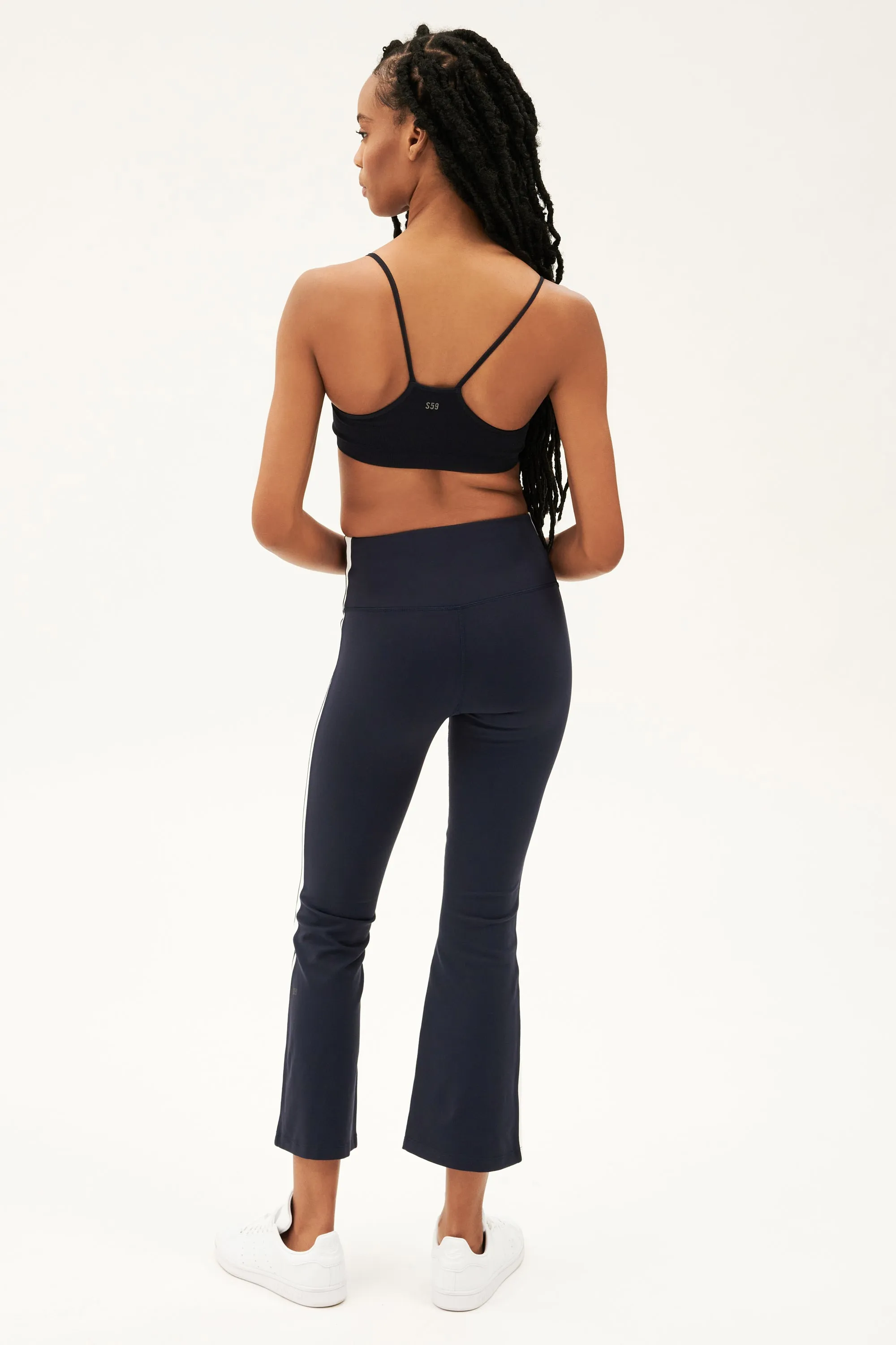Raquel High Waist Crop - Indigo/White