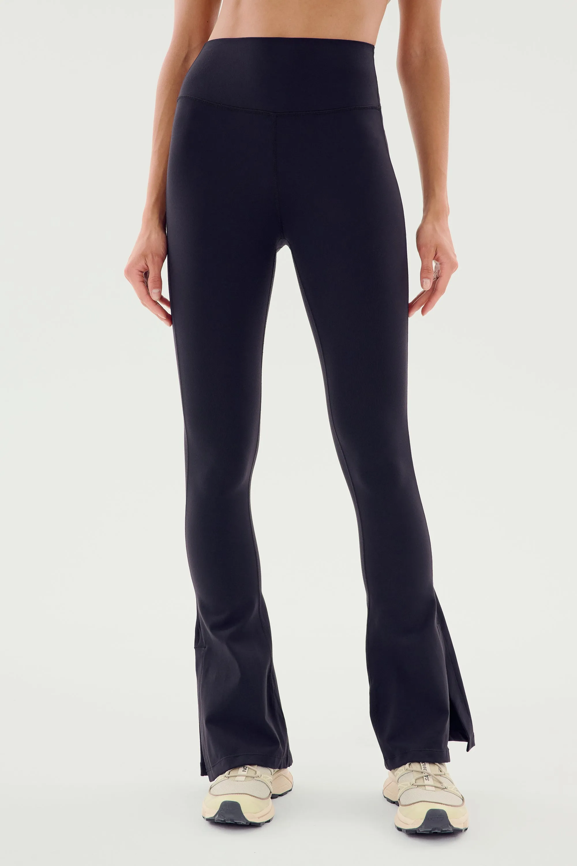 Raquel High Waist Flare w/ Split Hem - Black