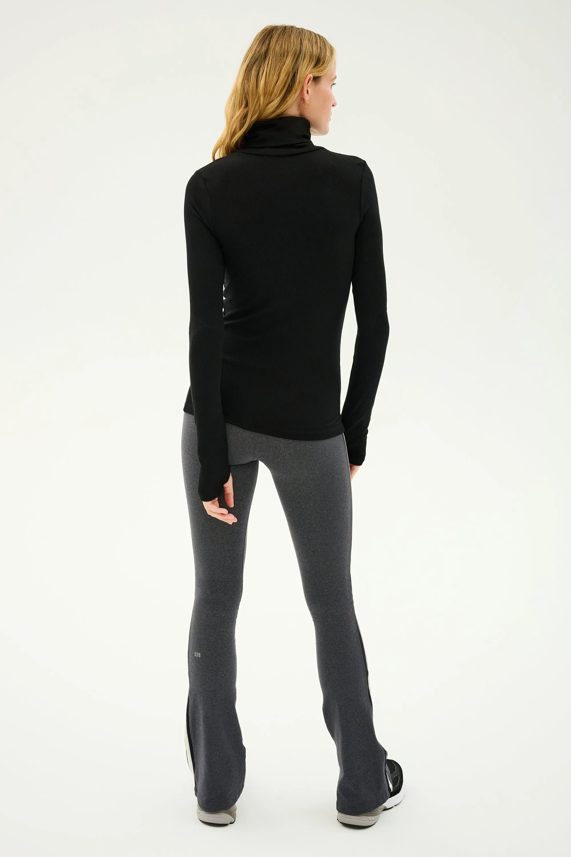 Raquel High Waist Flared Legging - Heather Grey/White/Black