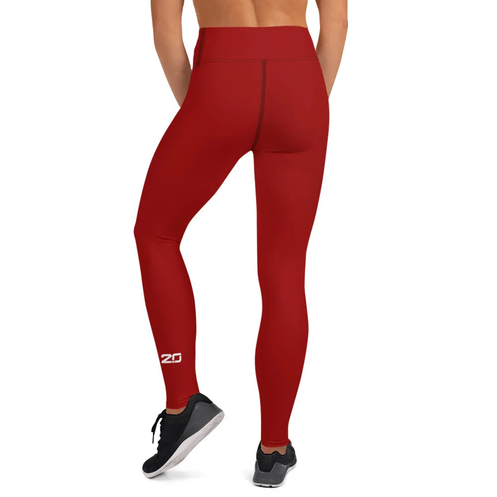 Rebirth High-Waisted Leggings - Red