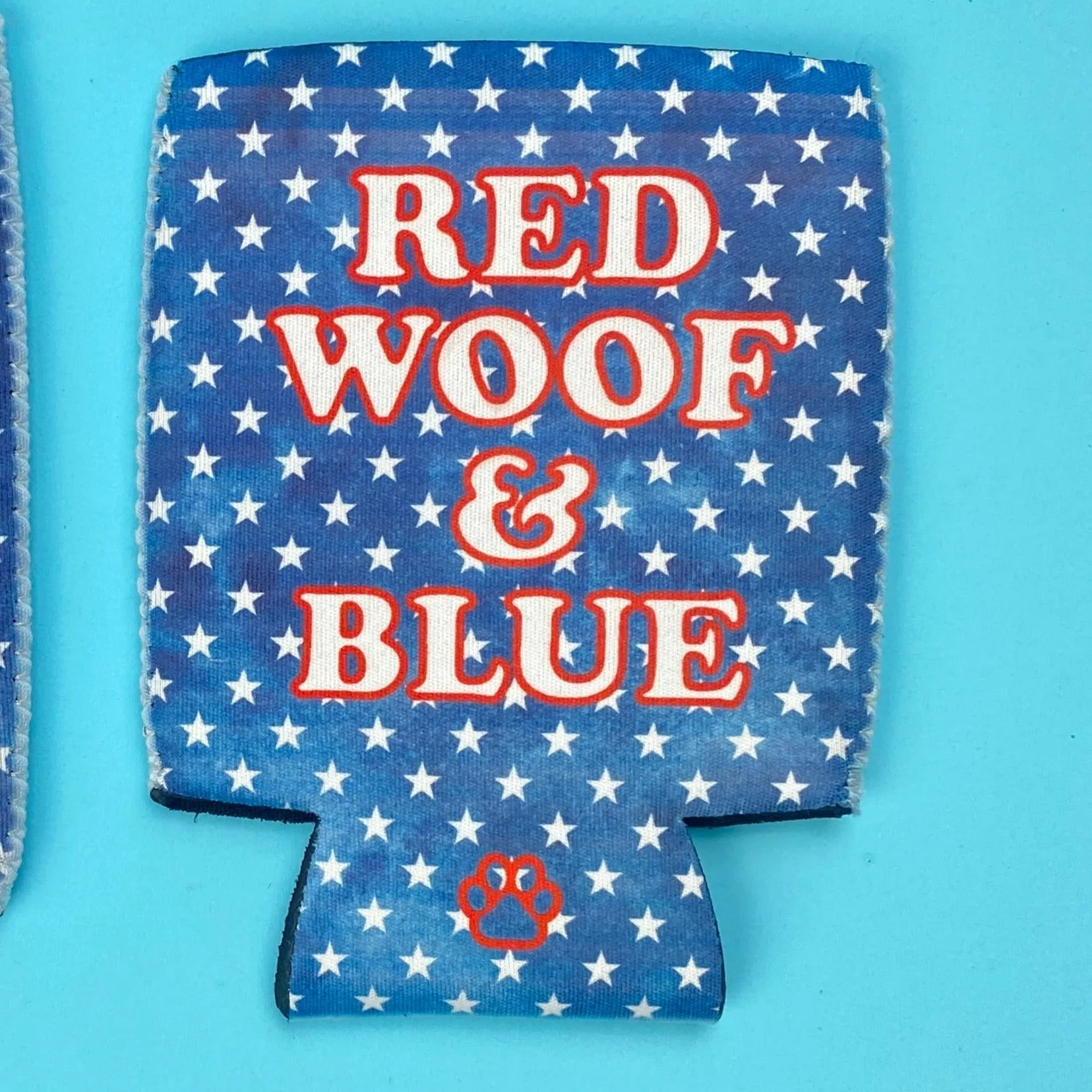 Red Woof & Blue Can Cooler