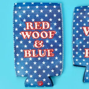 Red Woof & Blue Can Cooler