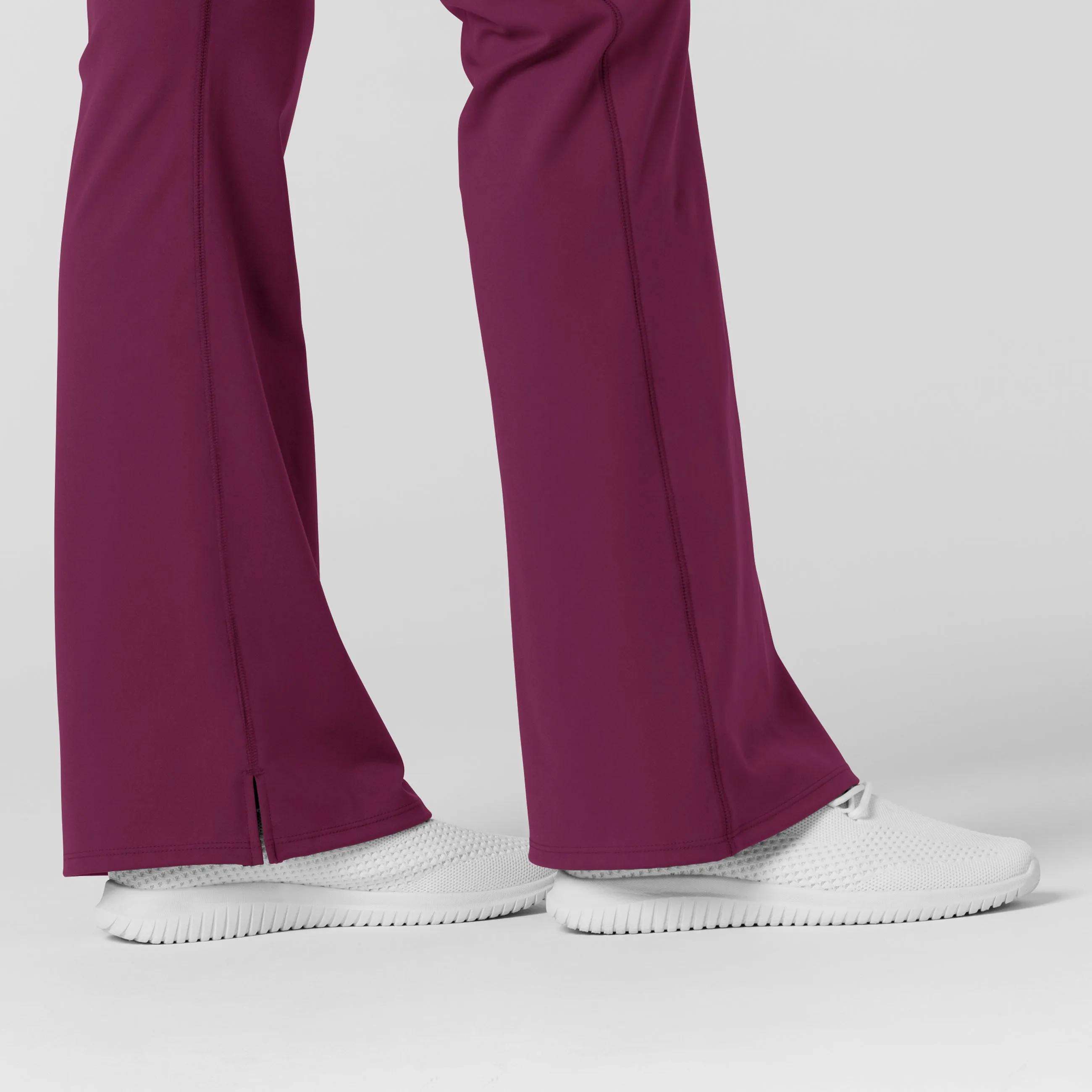 RENEW 5459 Knit Flare Yoga Scrub Pants Wine
