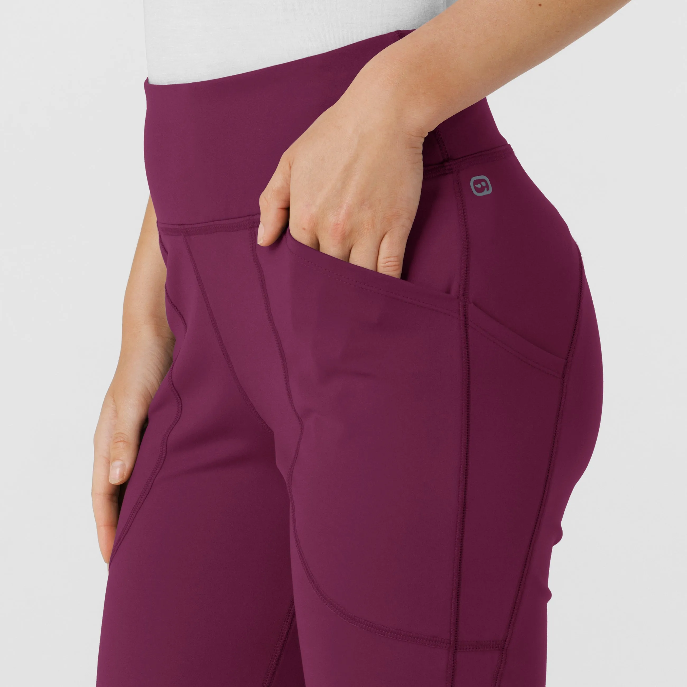 RENEW 5459 Knit Flare Yoga Scrub Pants Wine