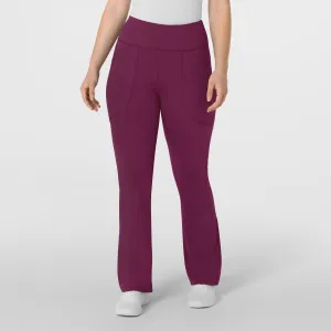 RENEW 5459 Knit Flare Yoga Scrub Pants Wine