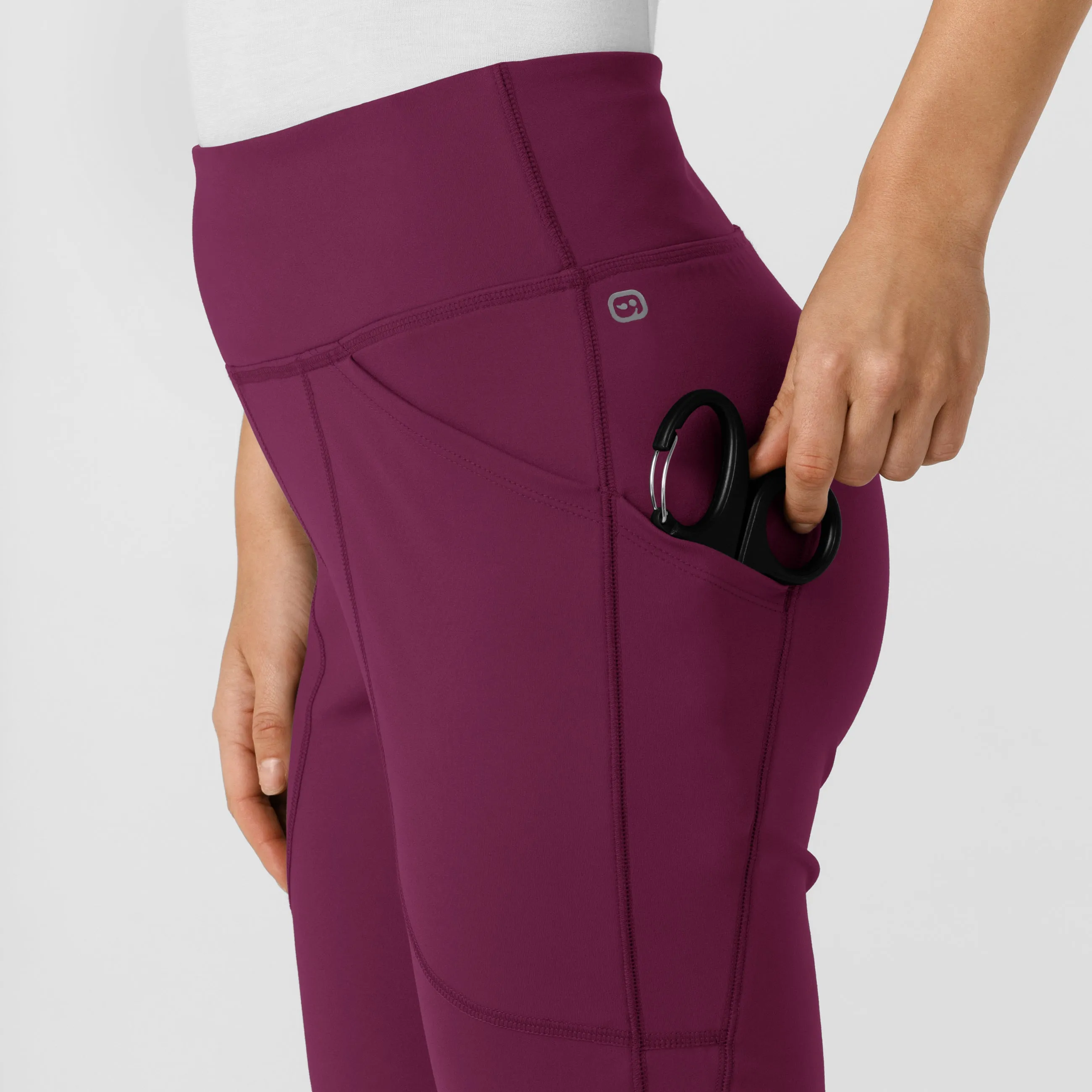 RENEW 5459 Knit Flare Yoga Scrub Pants Wine