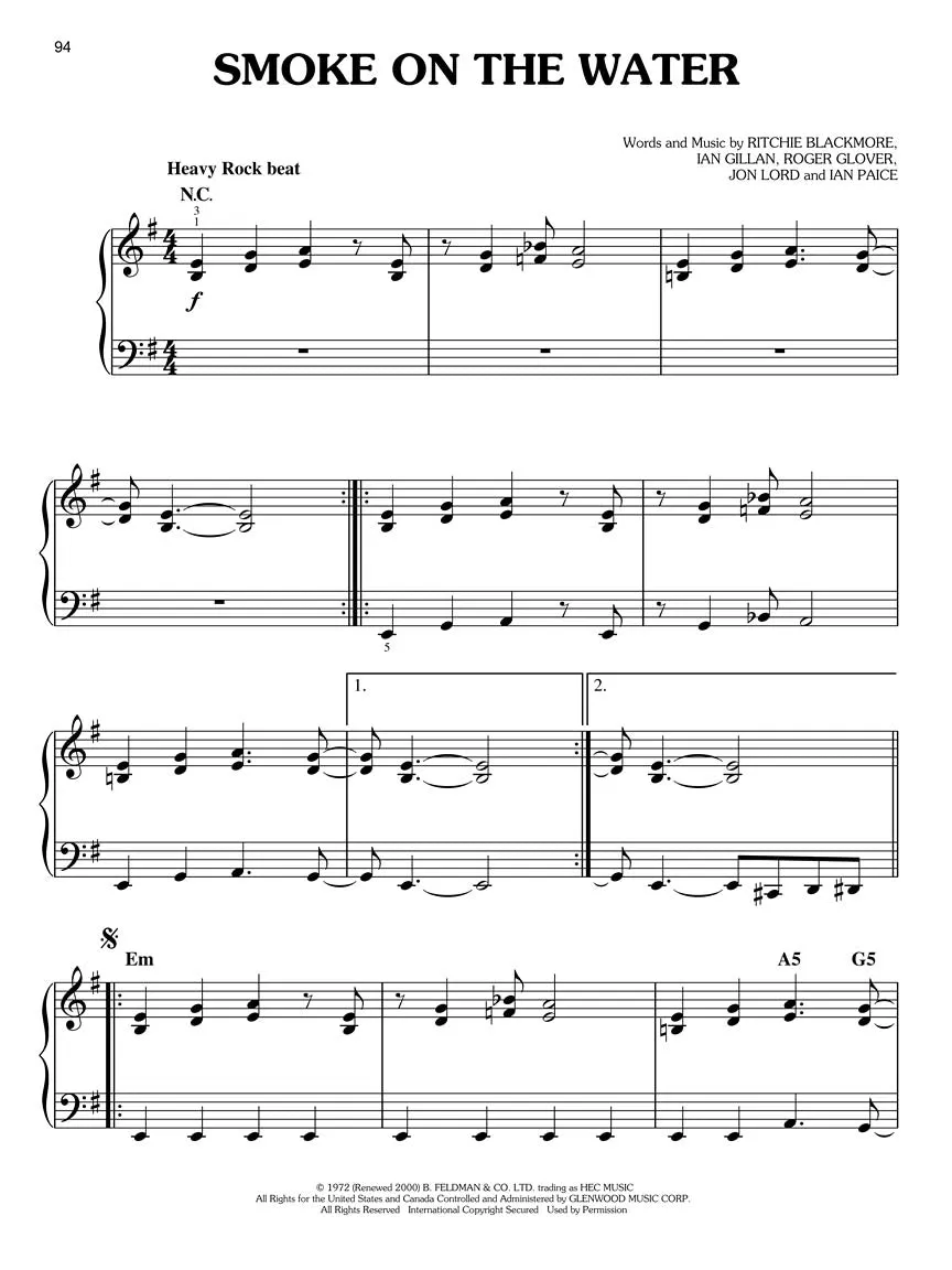 Rock Classics for Easy Piano