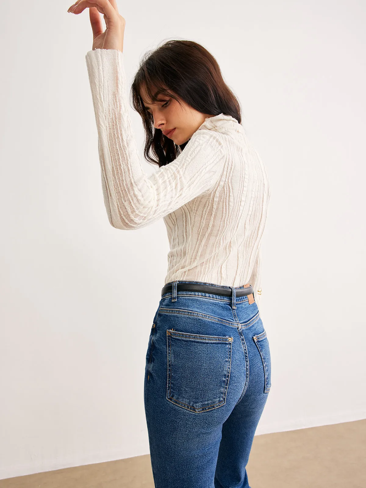 Romance Turtleneck Slim Blouse