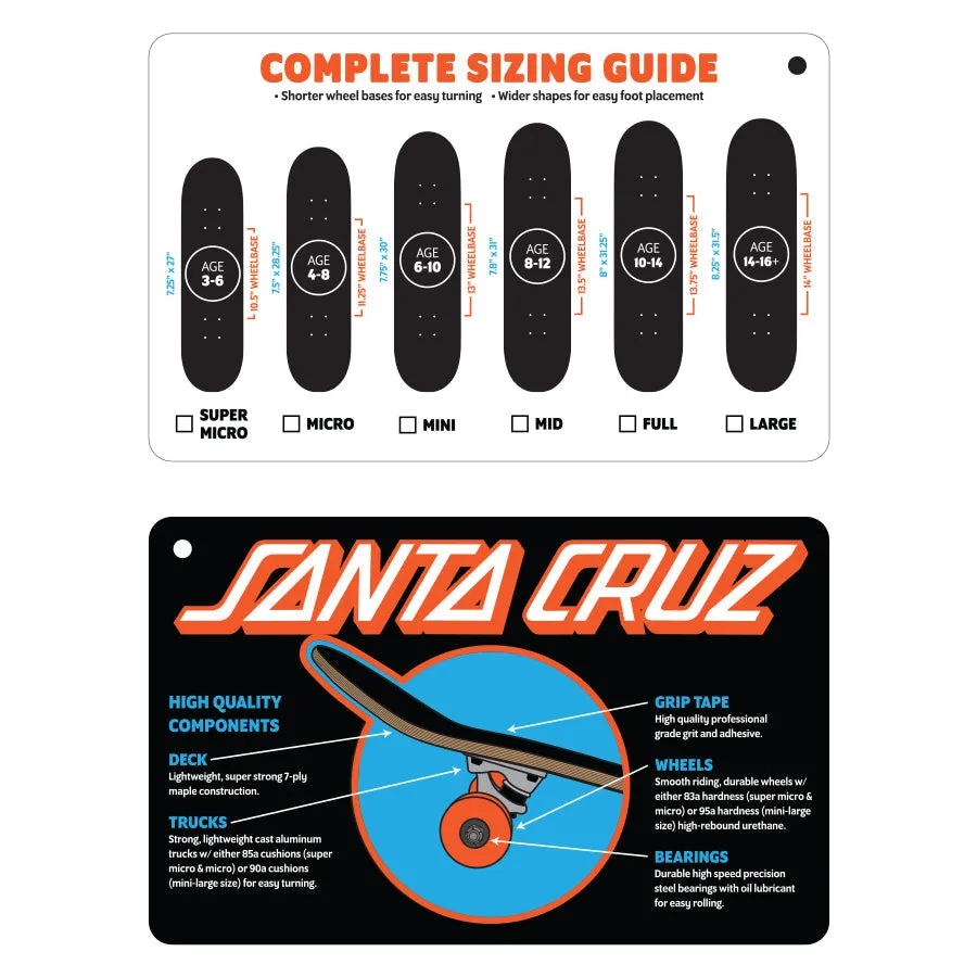 SANTA CRUZ SCREAMING HAND FULL 8" COMPLETE SKATEBOARD
