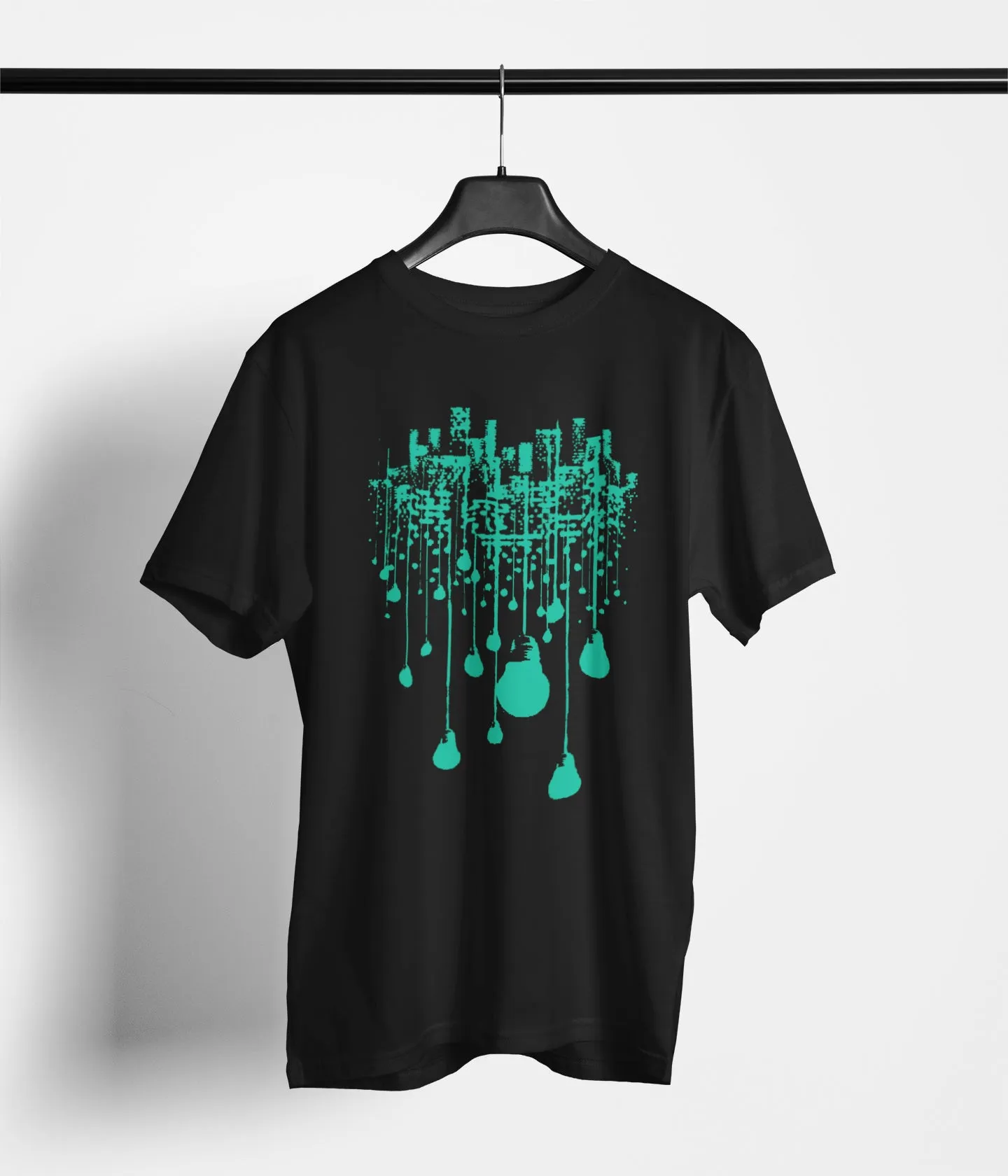 Semantic Half Sleeve Cotton T-shirt - Printed Lights