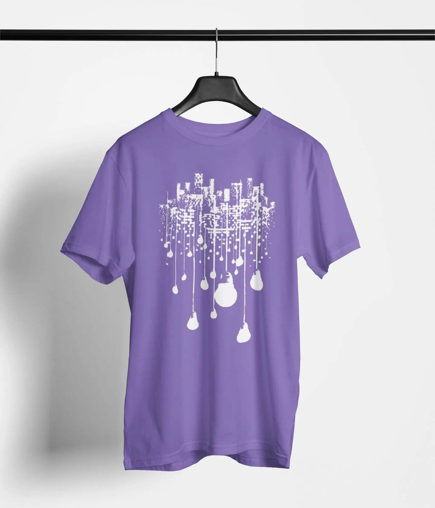 Semantic Half Sleeve Cotton T-shirt - Printed Lights